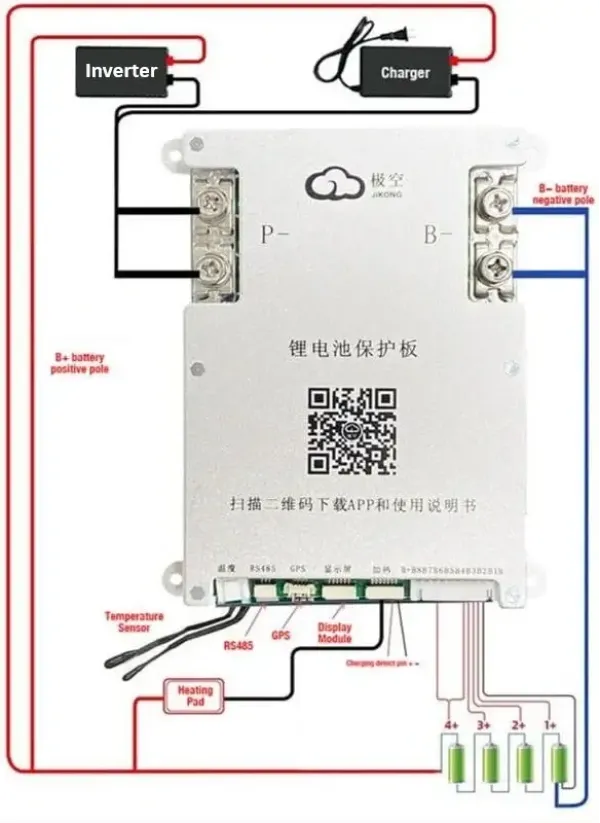 Плата BMS Jikong JK-BD4A17S4P Smart 7S-17S 40A(60A) 