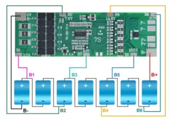 Плата BMS 7S 30A 29В
