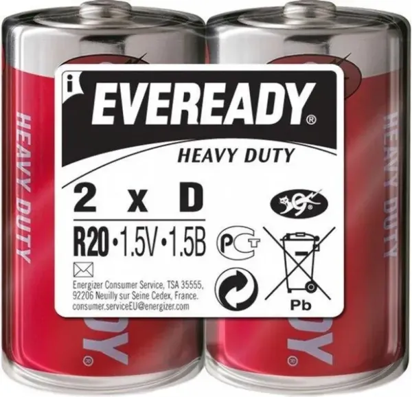 Батарейки Energizer Eveready Heavy Duty D / R20