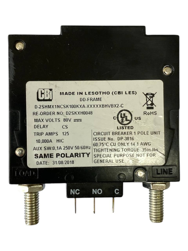 Автоматичний вимикач (CB) марки D2SHMX1NAK100KXX-AXX