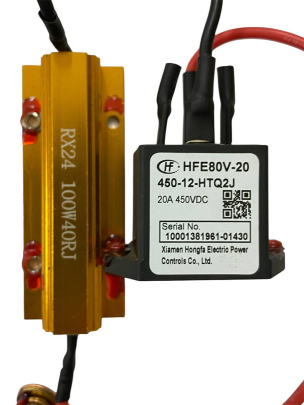 Контактор постійного струму HFE80V-20, та резистор RX24