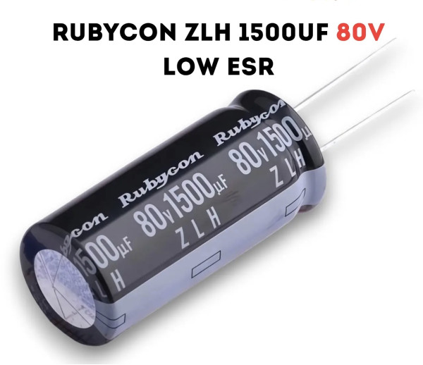 Конденсатор Rubycon ZLH 1500uF 80V Low ESR 18×40 мм
