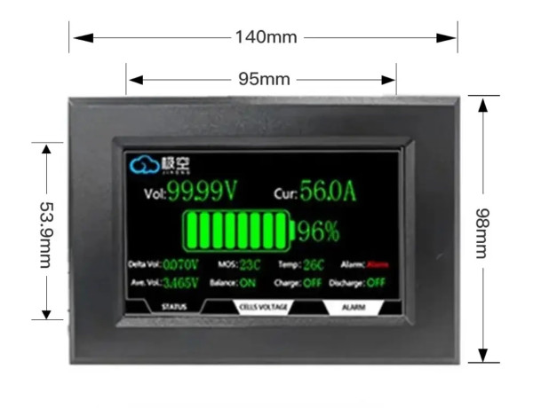 Сенсорний екран 4.3" V15 для BMS Jikong JK-LCD 
